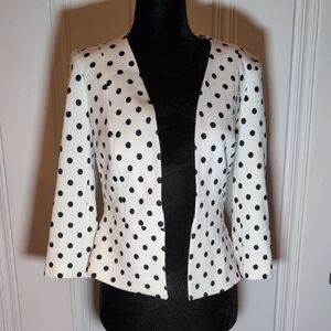 💥3/65$💥 Le Chateau Black and White Polka Dot Blazer